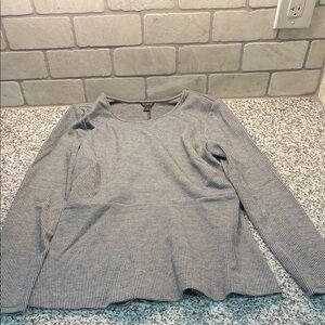 Ann Taylor Black and White Houndstooth Long Sleeve Top